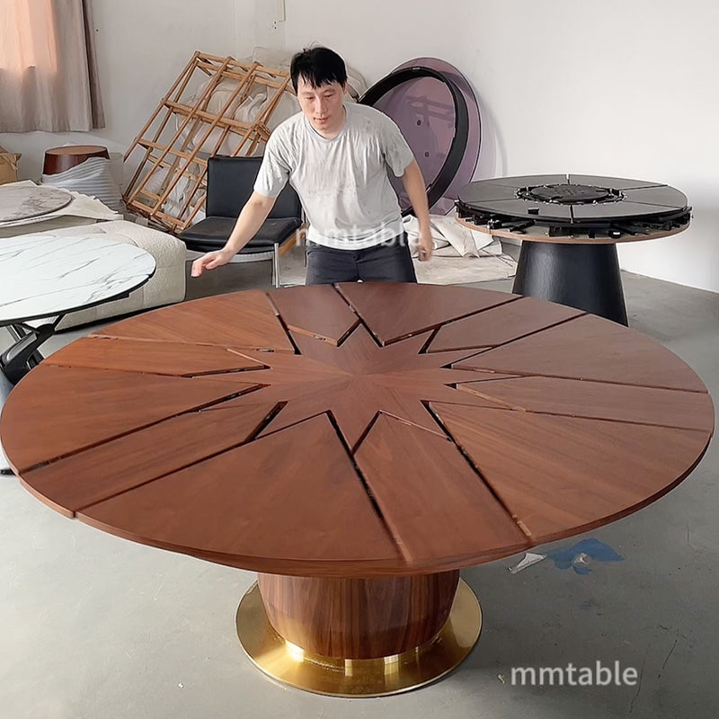 table à manger ronde extensible de 1,4 à 1,8 mètres
