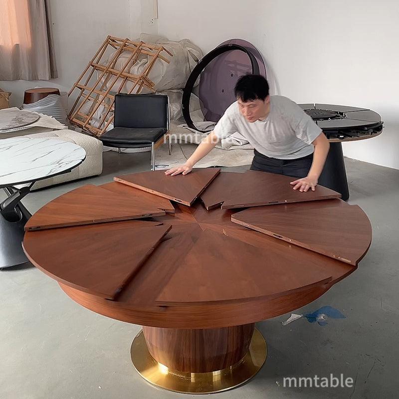 table à manger ronde extensible de 1,4 à 1,8 mètres