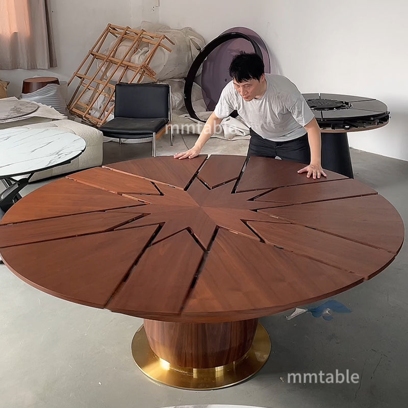 table à manger ronde extensible de 1,4 à 1,8 mètres