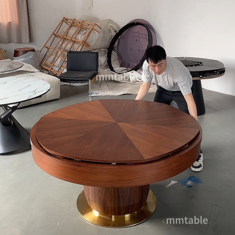 table à manger ronde extensible de 1,4 à 1,8 mètres