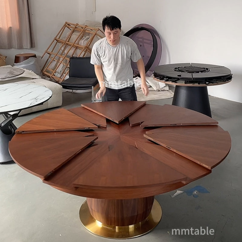 table à manger ronde extensible de 1,4 à 1,8 mètres
