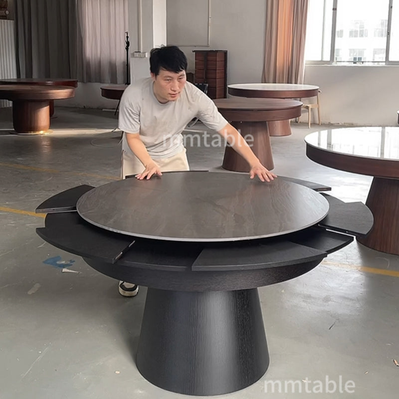 table ronde en bois extensible de 1,1 à 1,5 mètres