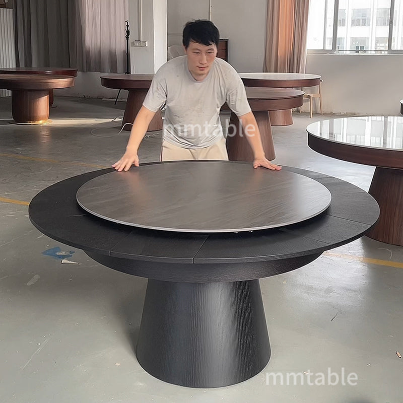 table ronde en bois extensible de 1,1 à 1,5 mètres