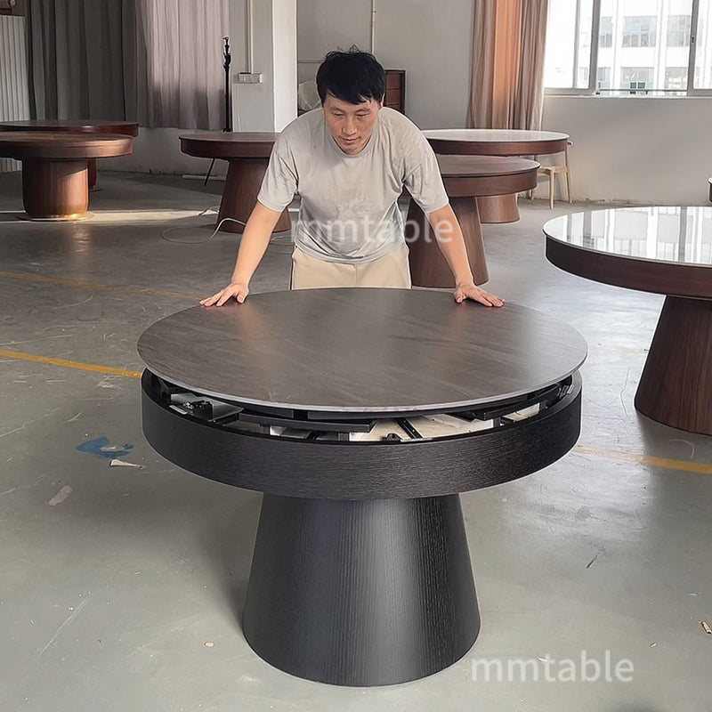 table ronde en bois extensible de 1,1 à 1,5 mètres