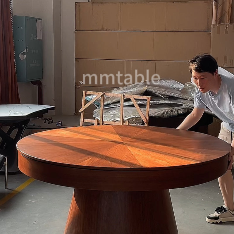 table ronde en bois extensible de 1,5 à 2,1 mètres