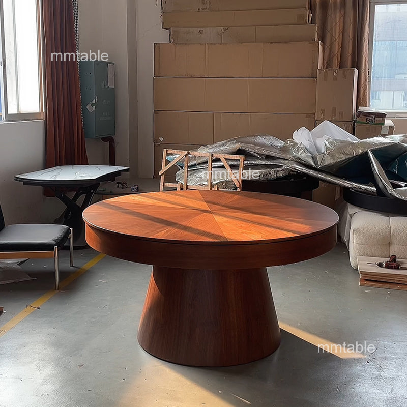 table ronde en bois extensible de 1,5 à 2,1 mètres