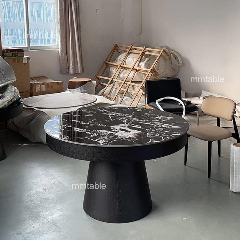 table ronde extensible noires de 1,3 à 1,8 mètres