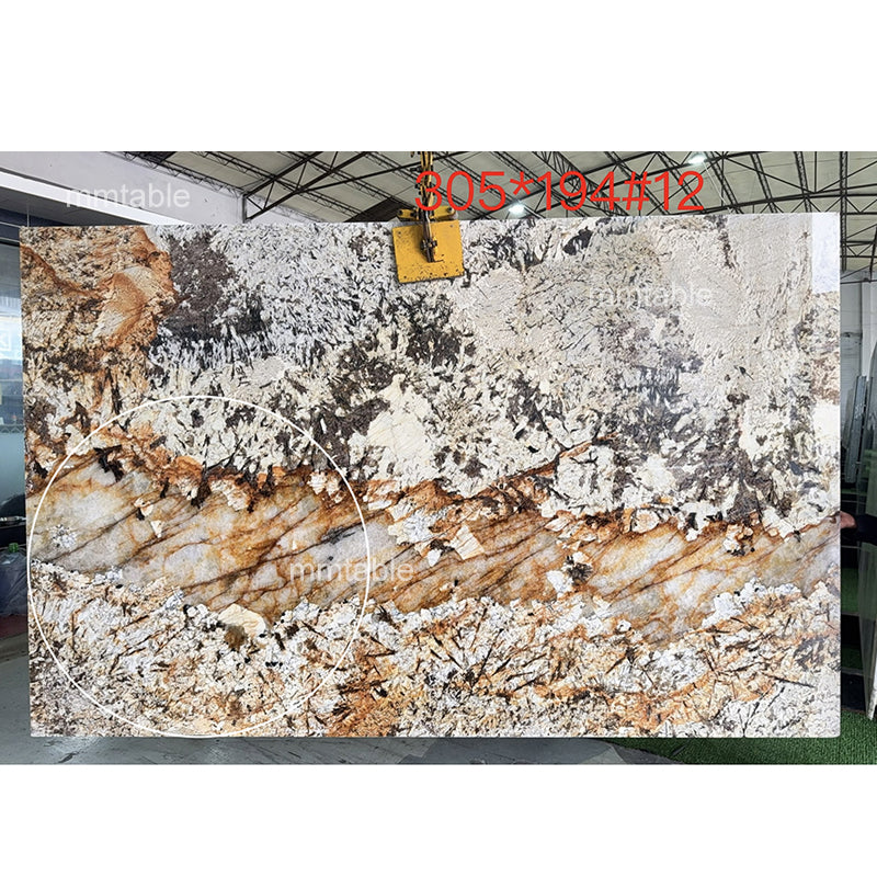 Table à manger ronde extensible en marbre pour 6 à 10 personnes / table ronde extensible