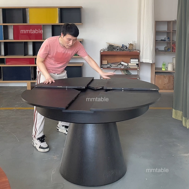 table à manger extensible ronde pour 4 à 8 personnes / table ronde salle à manger extensible