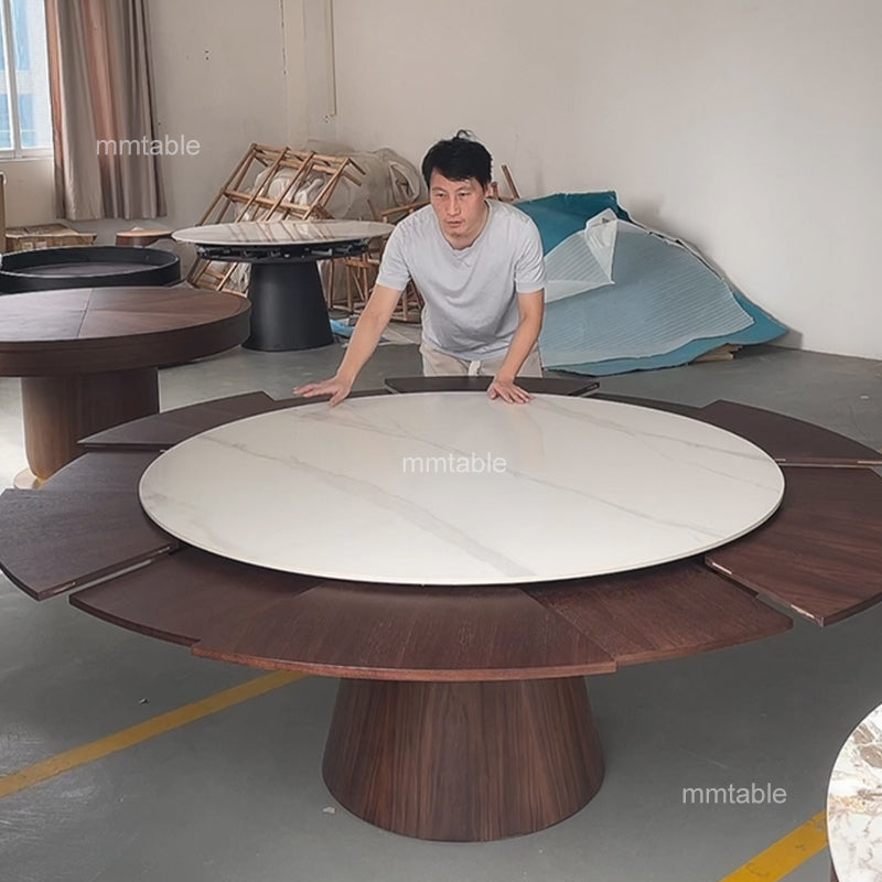 table à manger ronde extensible 150 cm à 210 cm, 8 à 12 personnes