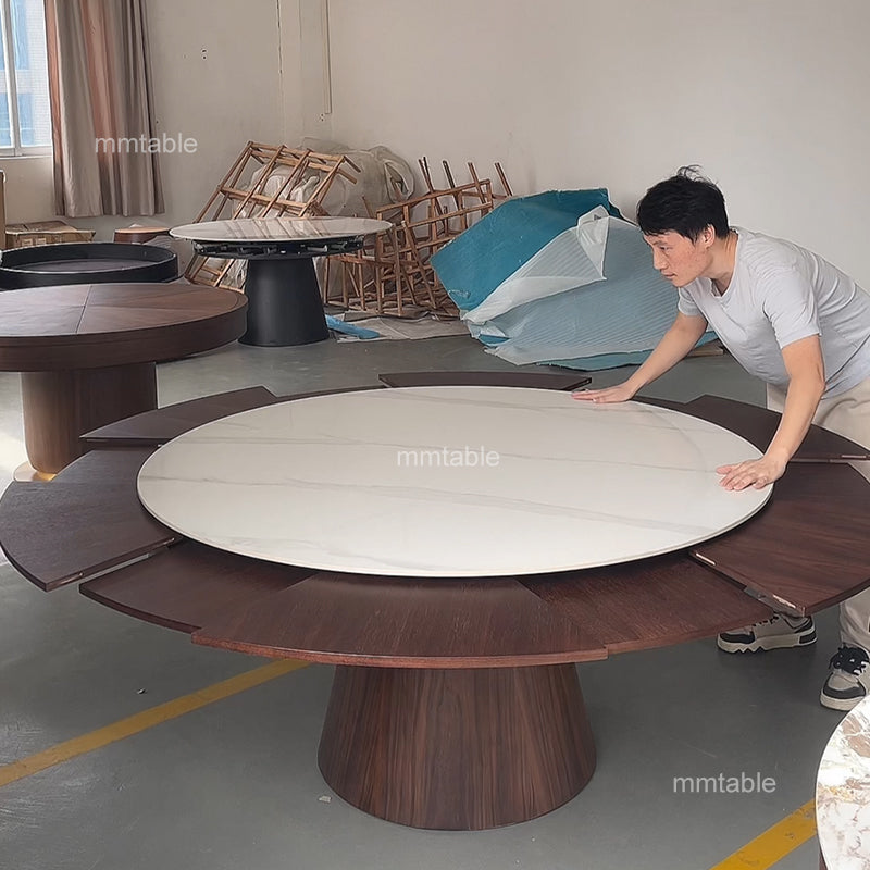 table à manger ronde extensible 150 cm à 210 cm, 8 à 12 personnes