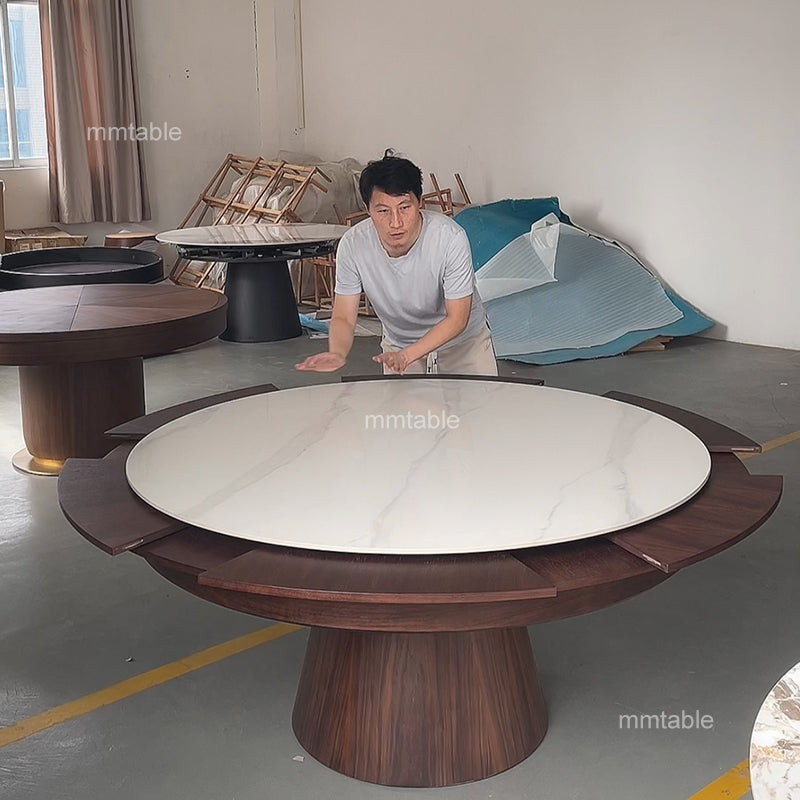 table à manger ronde extensible 150 cm à 210 cm, 8 à 12 personnes