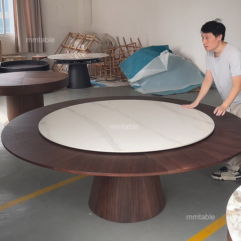 table à manger ronde extensible 150 cm à 210 cm, 8 à 12 personnes