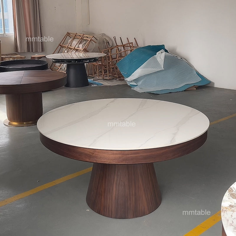 table à manger ronde extensible 150 cm à 210 cm, 8 à 12 personnes