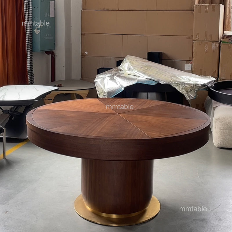 table bois ronde extensible 150 cm à 200 cm, 6 à 12 personnes