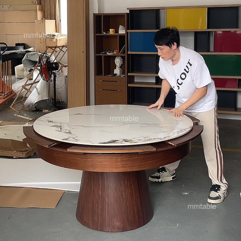 table rond extensible 130 cm à 180 cm, 6 à 10 sièges