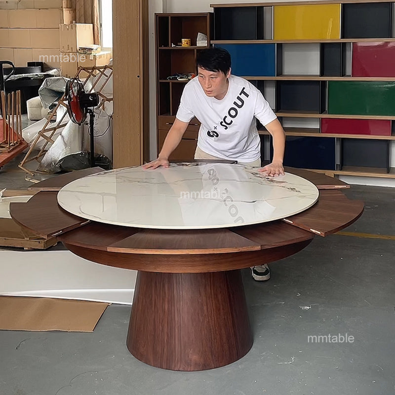 table rond extensible 130 cm à 180 cm, 6 à 10 sièges