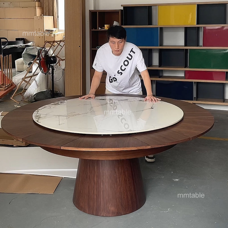 table rond extensible 130 cm à 180 cm, 6 à 10 sièges