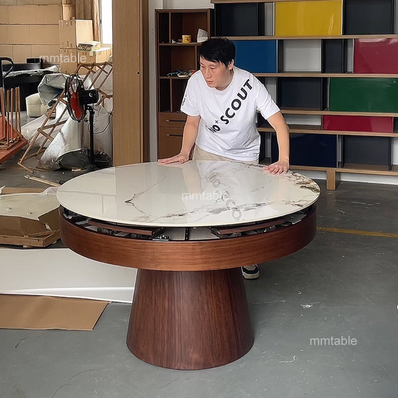 table rond extensible 130 cm à 180 cm, 6 à 10 sièges
