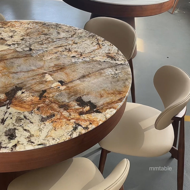 marbre table ronde avec rallonge en bois 6 8 10 12 personnes / marbre table manger ronde extensible 110 130 150 180 210 cm