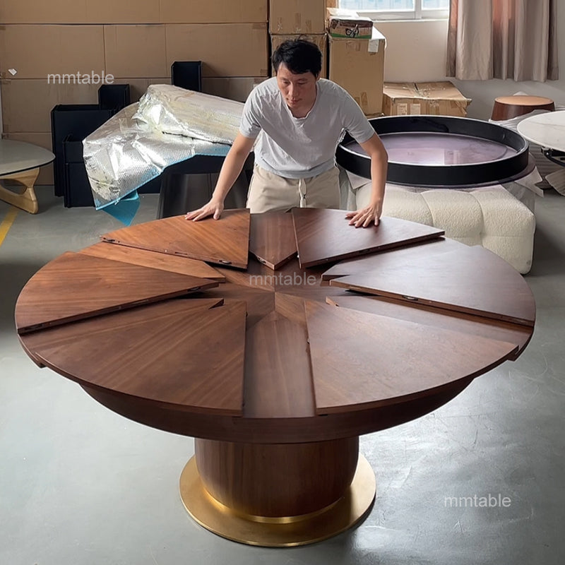 table ronde avec rallonge 10 12 personnes / table de cuisine extensible 140 180 200 cm