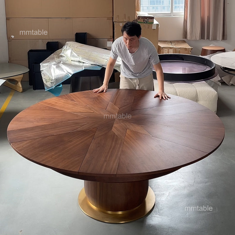 table ronde avec rallonge 10 12 personnes / table de cuisine extensible 140 180 200 cm