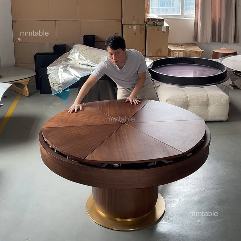 table ronde avec rallonge 10 12 personnes / table de cuisine extensible 140 180 200 cm