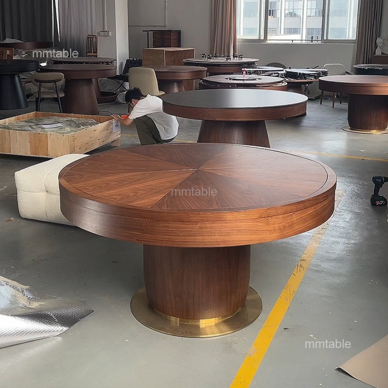 extensible table de cuisine 8 10 12 personnes / grande table ronde extensible design 130 140 180 200cm / table ronde extensible de 6 à 12 personnes