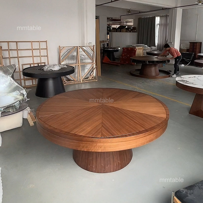 table salle a manger avec rallonge ronde 4 6 8 10 12 personnes / table de cuisine ronde extensible 130 140 180 200cm / table ronde extensible de 4 à 12 personnes