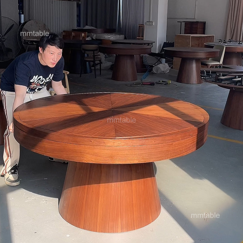 table ronde en bois avec rallonge 4 6 8 10 12 personnes / grande table ronde extensible design 130 140 180 200cm / table ronde extensible de 4 à 12 personnes
