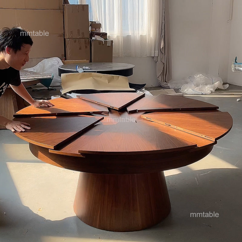 table ronde extensible maison du monde 4 6 8 10 12 personnes / grande table ronde extensible design 130 140 180 200cm / table ronde extensible de 4 à 12 personnes