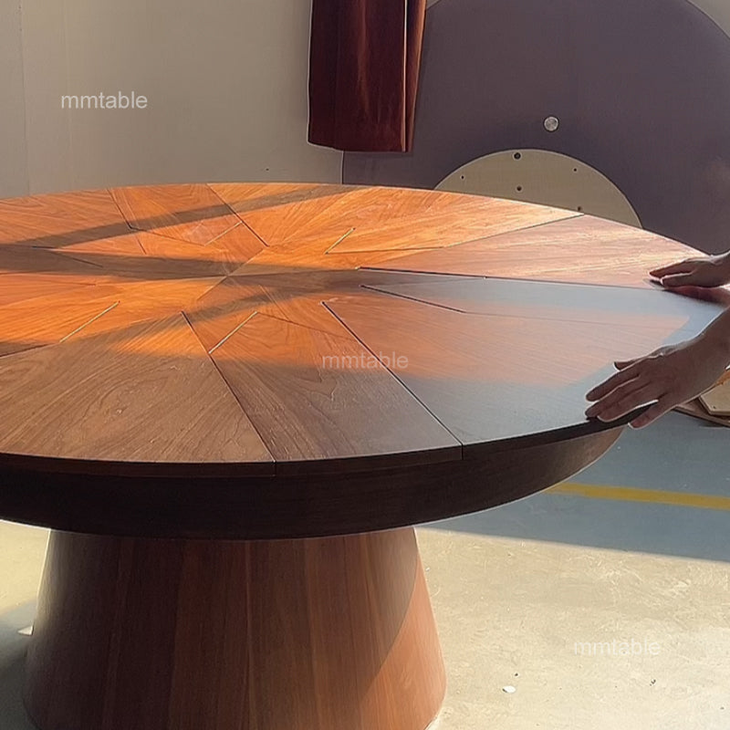 table ronde extensible de 4 à 12 personnes / table ronde bois extensible 6 8 10 12 personnes / grande table ronde extensible design 130 140 180 200cm