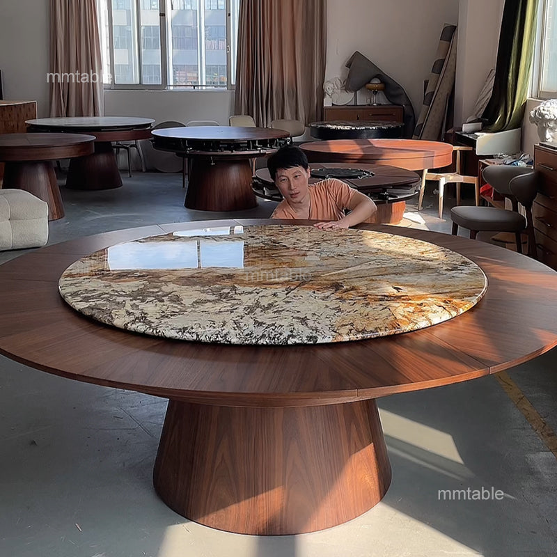 table de cuisine extensible 6 8 10 12 personnes / grande table ronde extensible design 120 140 180 210cm / table ronde extensible 4 à 12 personnes