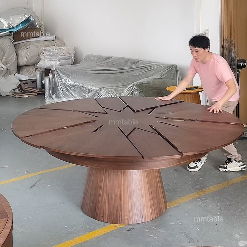 table rond extensible 6 8 10 12 personnes / table a rallonge design 120 140 180 210cm / table à manger extensible de 4 à 12 personnes