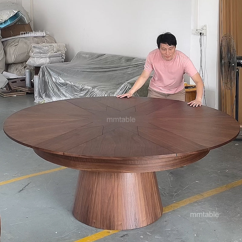 table rond extensible 6 8 10 12 personnes / table a rallonge design 120 140 180 210cm / table à manger extensible de 4 à 12 personnes
