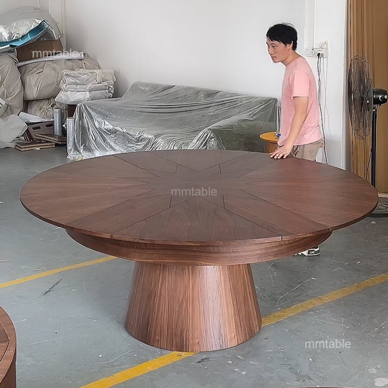tables extensibles / table ronde en bois avec rallonge 6 8 10 12 personnes / table salle manger extensible 120 140 180 210cm / table ronde extensible de 4 à 12 personnes