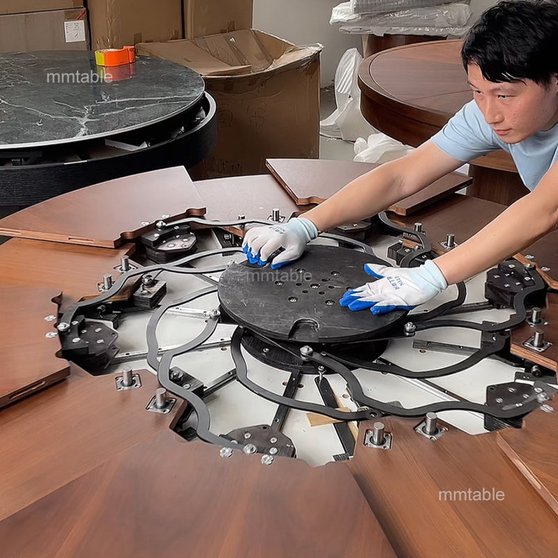 tables extensibles / table ronde en bois avec rallonge 6 8 10 12 personnes / table salle manger extensible 120 140 180 210cm / table ronde extensible de 4 à 12 personnes