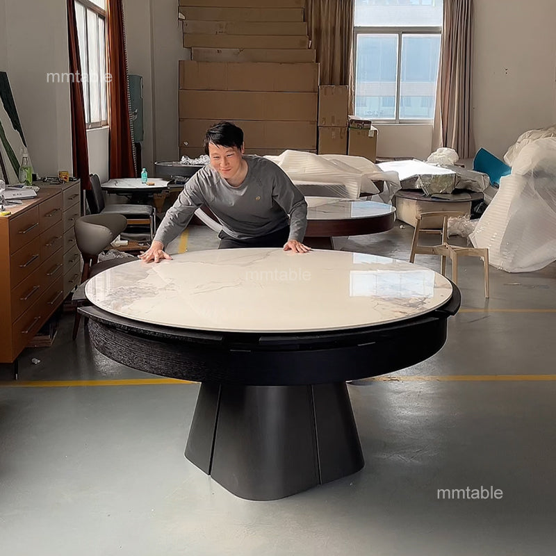 table extensible / table ronde extensible bois 6 8 10 12 personnes / table salle manger extensible 120 140 180 210cm / table ronde extensible de 4 à 12 personnes