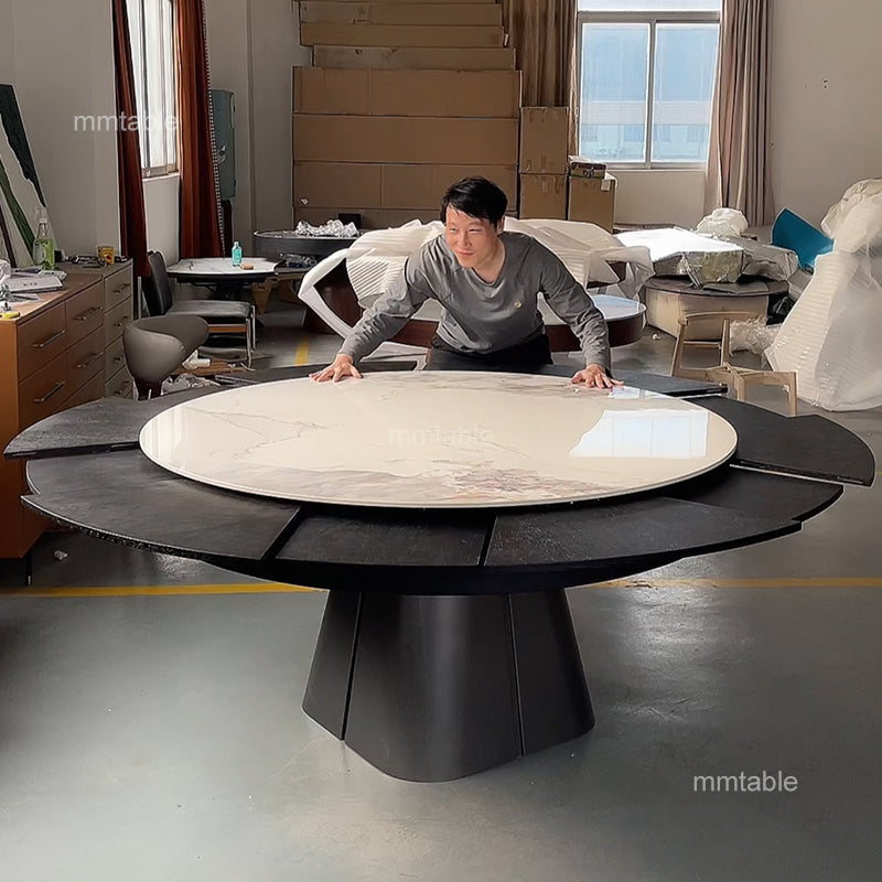 table extensible / table ronde extensible bois 6 8 10 12 personnes / table salle manger extensible 120 140 180 210cm / table ronde extensible de 4 à 12 personnes