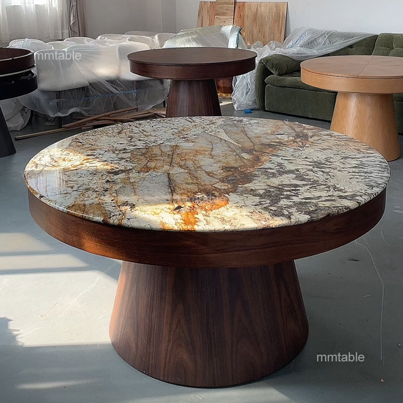 marbre table ronde extensible de 4 à 10 personnes / tables extensibles / table ronde avec rallonge intégrée 6 8 10 12 personnes / grande table ronde extensible design 120 140 180 210cm
