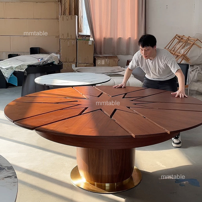 esstisch ausziehbar rund oval 12 personen, 150 cm bis 200 cm, 6 bis 12 personen