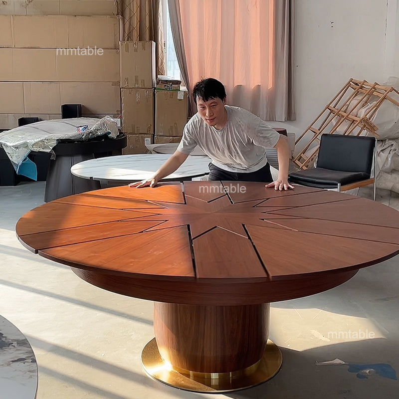 esstisch ausziehbar rund oval 12 personen, 150 cm bis 200 cm, 6 bis 12 personen