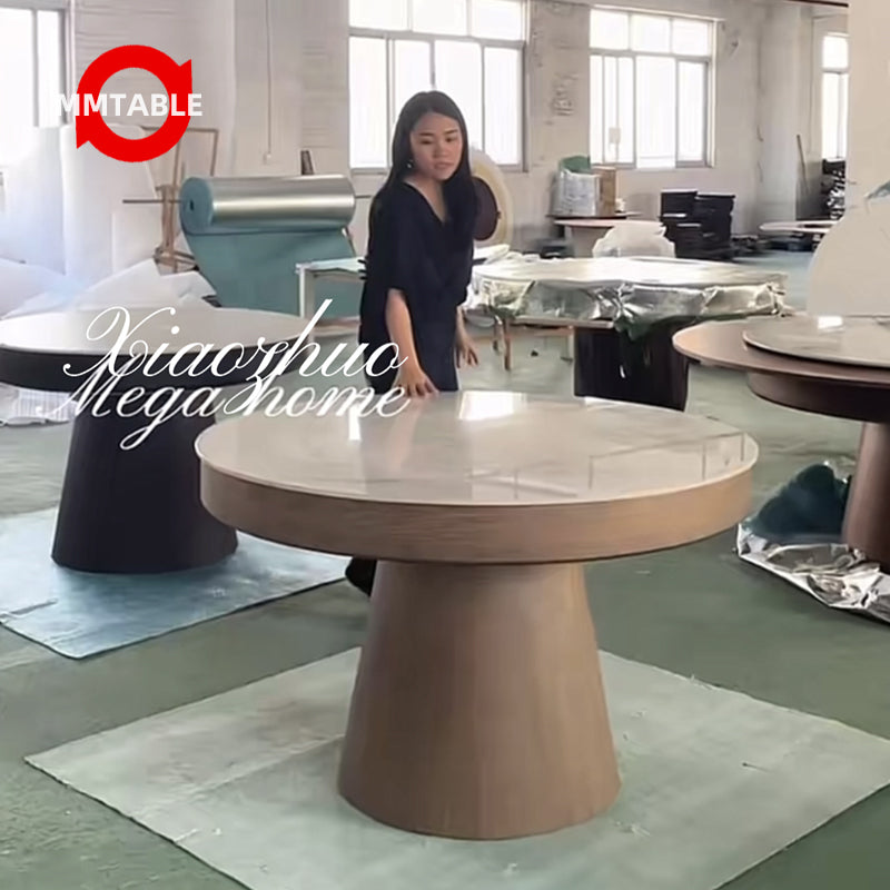 modern extendable dining table / round extending dining table