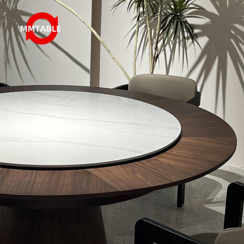 modern extendable dining table / round extending dining table