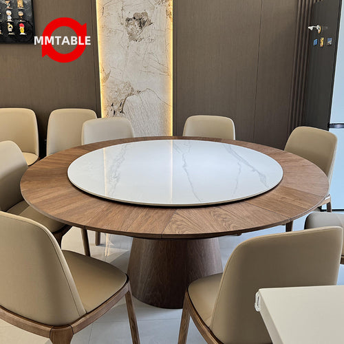 modern extendable dining table / round extending dining table