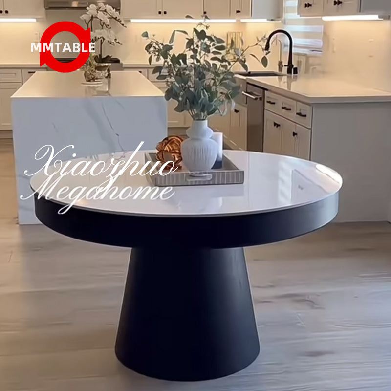 modern extendable dining table / round extending dining table