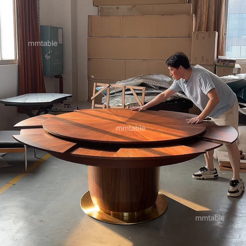 runder holz ausziehbarer esstisch 8 personen 12 personen, 150 cm bis 210 cm