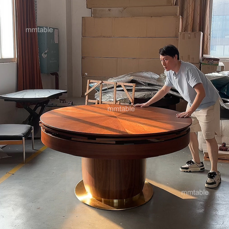 runder holz ausziehbarer esstisch 8 personen 12 personen, 150 cm bis 210 cm