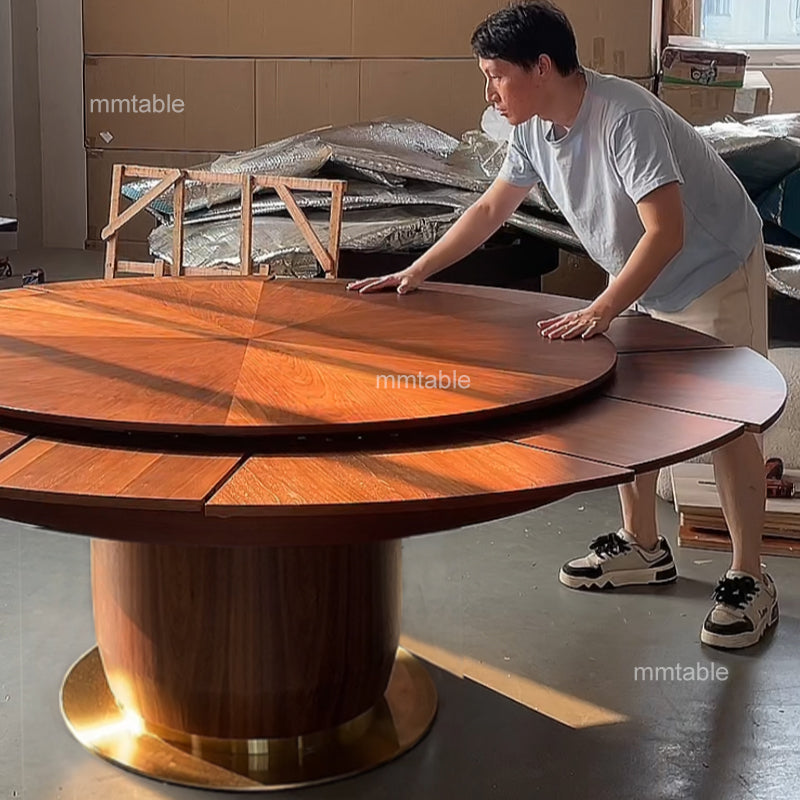 runder holz ausziehbarer esstisch 8 personen 12 personen, 150 cm bis 210 cm