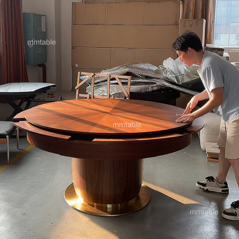 runder holz ausziehbarer esstisch 8 personen 12 personen, 150 cm bis 210 cm